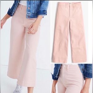 Madewell Emmett Wide Leg Crop Pants 24 Pink J8985